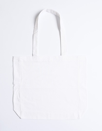 Baumwolltasche mit Seitenfalte (Lange Henkel)