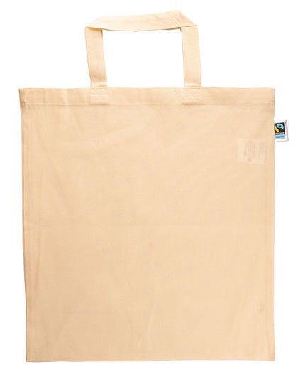 Baumwolltasche Fairtrade, kurze Henkel