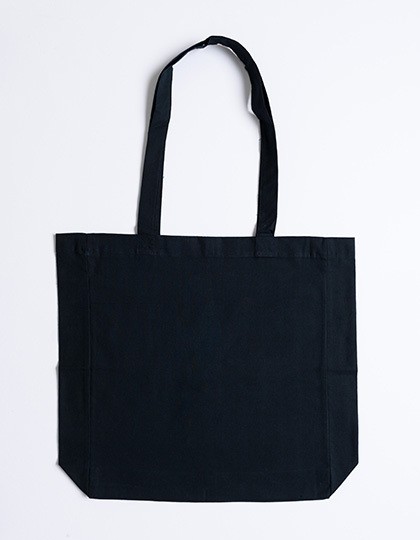 Baumwolltasche mit Seitenfalte (Lange Henkel)