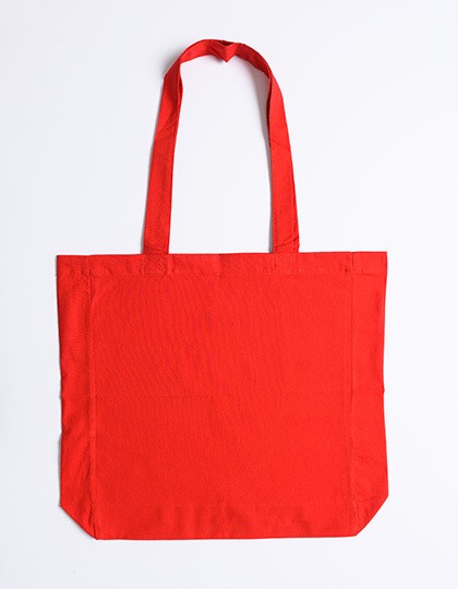 Baumwolltasche mit Seitenfalte (Lange Henkel)