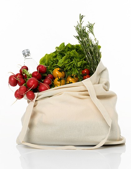 Baumwolltasche mit Seitenfalte (Lange Henkel)