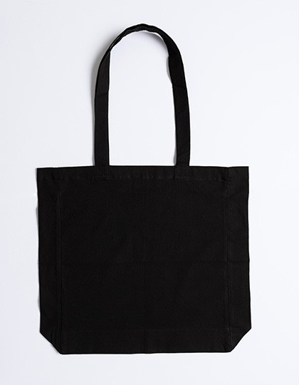 Baumwolltasche mit Seitenfalte (Lange Henkel)